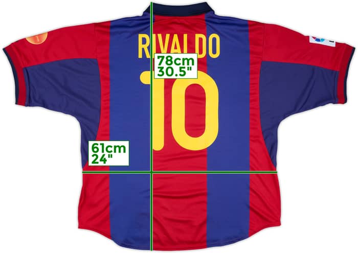2000-01 Barcelona Home Shirt Rivaldo #10 - 10/10 - (XL)