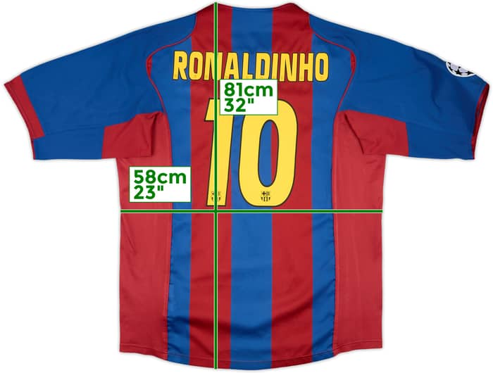 2004-05 Barcelona Home Shirt Ronaldinho #10 - 6/10 - (XXL)