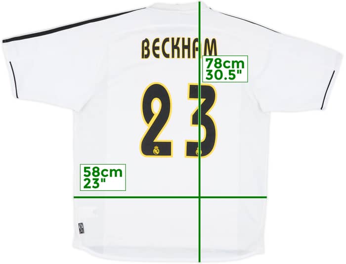 2003-04 Real Madrid Home Shirt Beckham #23 - 6/10 - (L)