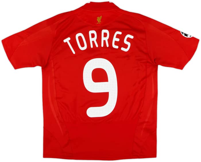 2008-10 Liverpool Home Shirt Torres #9 - 7/10 - (L.Boys)
