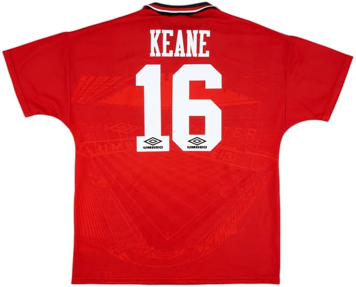 1994-96 Manchester United Home Shirt Keane #16 - 9/10 - (XL)