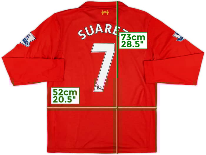 2012-13 Liverpool Home L/S Shirt Suarez #7 - 6/10 - (M)