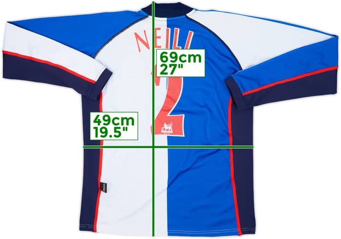 2002-03 Blackburn Home L/S Shirt Neill#2 - 7/10 - (S)