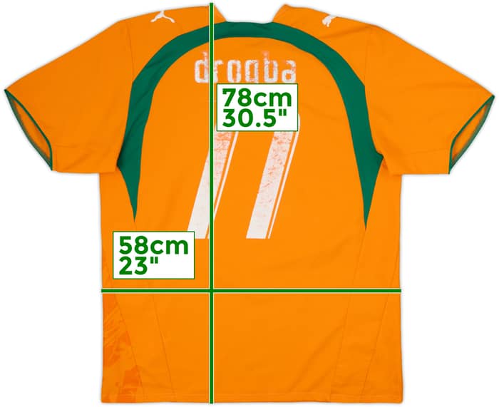 2006-07 Ivory Coast Home Shirt Drogba #11 - 4/10 - (L)