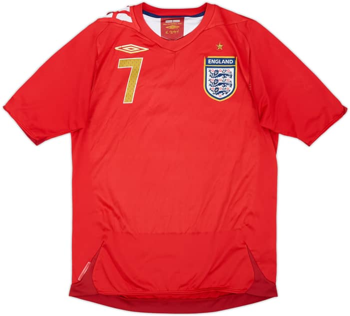 2006-08 England Away Shirt Beckham #7 - 6/10 - (S)