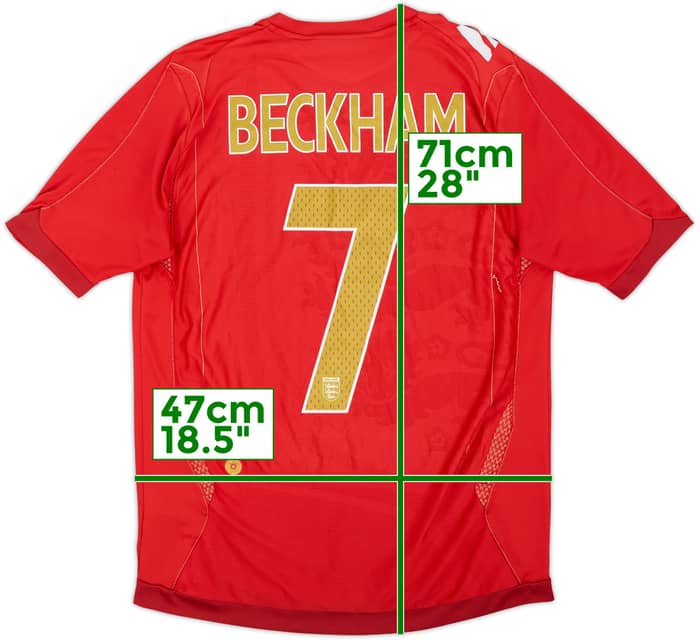 2006-08 England Away Shirt Beckham #7 - 6/10 - (S)