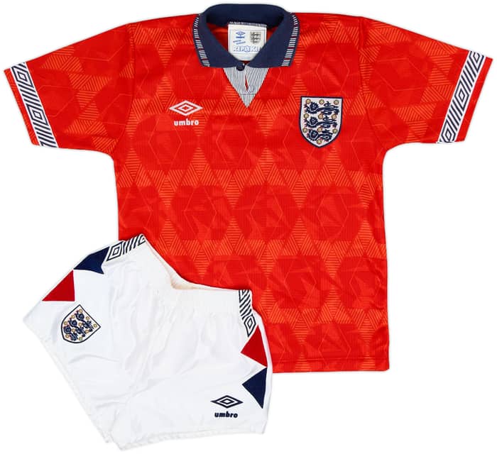 1990-93 England Away Full Kit - 8/10 - (L.Boys)