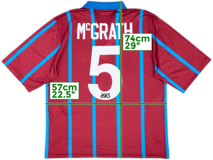 1993-95 Aston Villa Home Shirt McGrath #5 - 8/10 - (L)