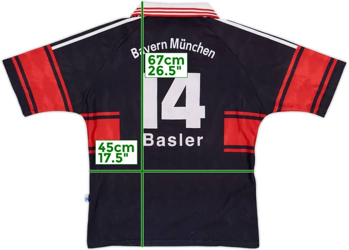 1997-99 Bayern Munich Home Shirt Basler #14 - 6/10 - (XL.Boys)