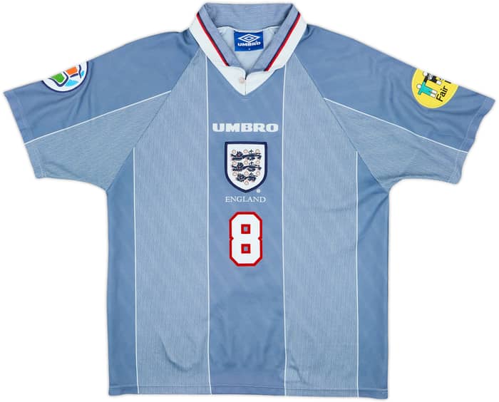 1996-97 England Away Shirt Gascoigne #8 - 8/10 - (M)