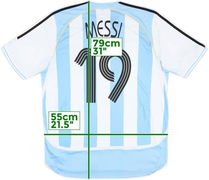 2005-07 Argentina Home Shirt Messi #19 - 7/10 - (L)