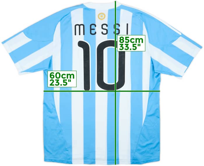 2010-11 Argentina Home Shirt Messi #10 - 6/10 - (XXL)