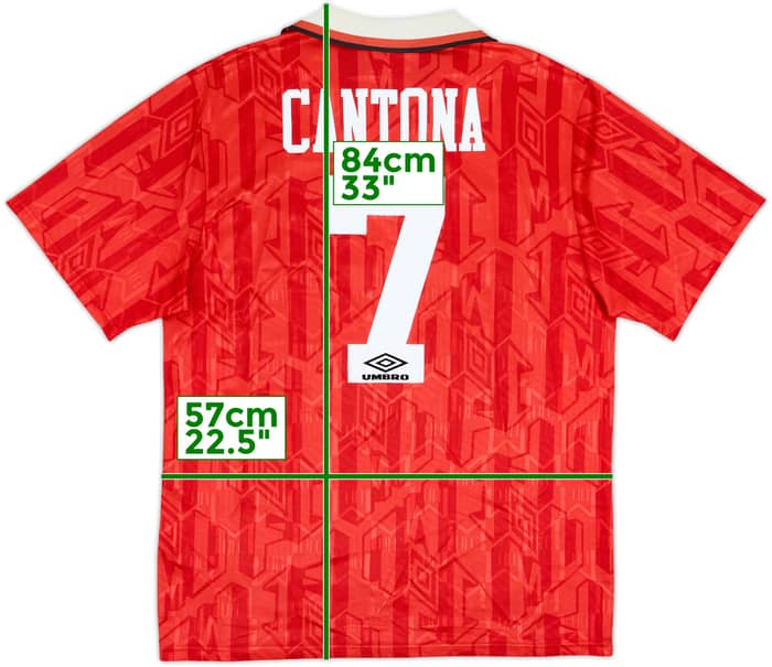 1992-94 Manchester United Home Shirt Cantona #7 - 8/10 - (XL)