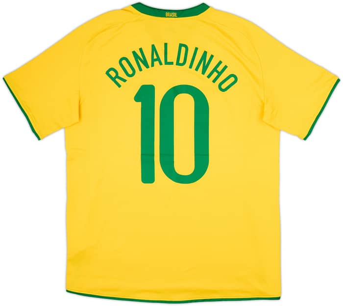 2008-10 Brazil Home Shirt Ronaldinho #10 - 7/10 - (L)