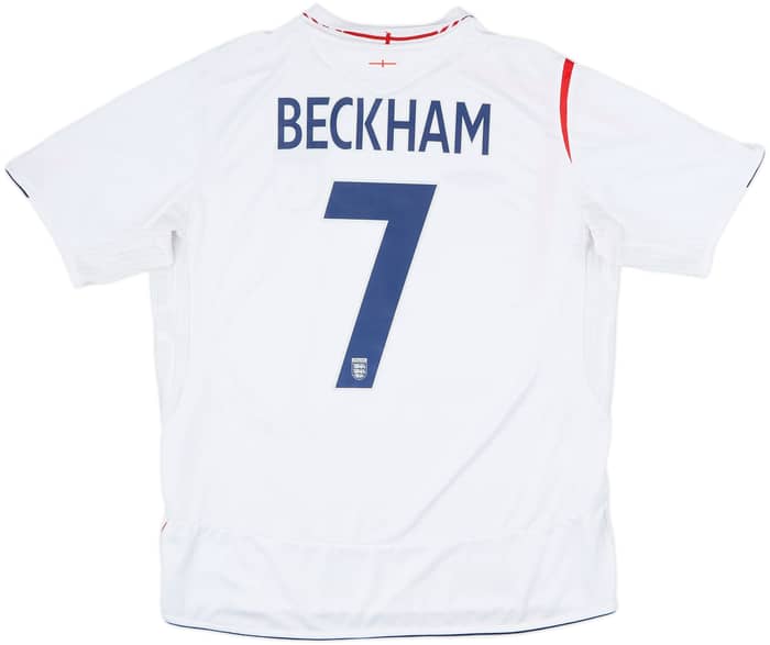 2005-07 England Home Shirt Beckham #7 - 6/10 - (XL)