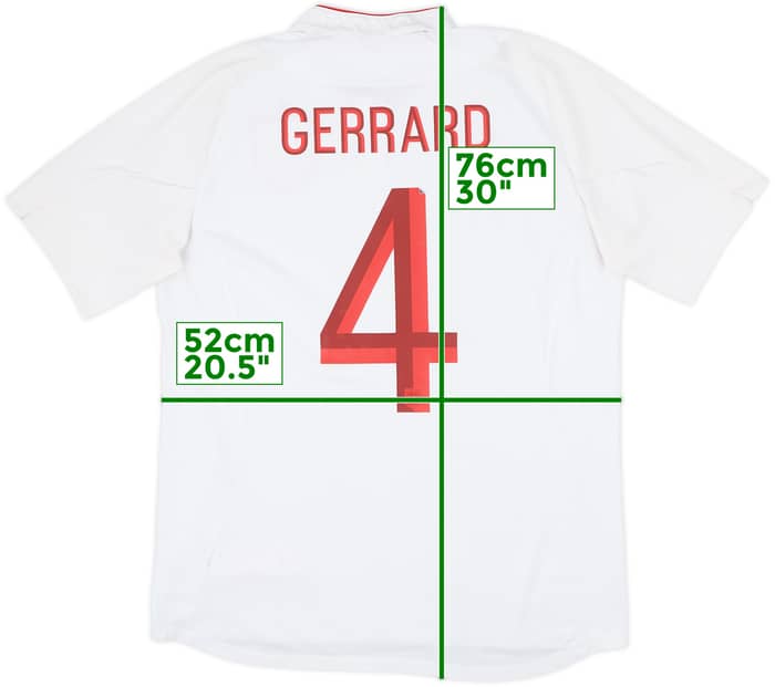 2012-13 England Home Shirt Gerrard #4 - 7/10 - (L)
