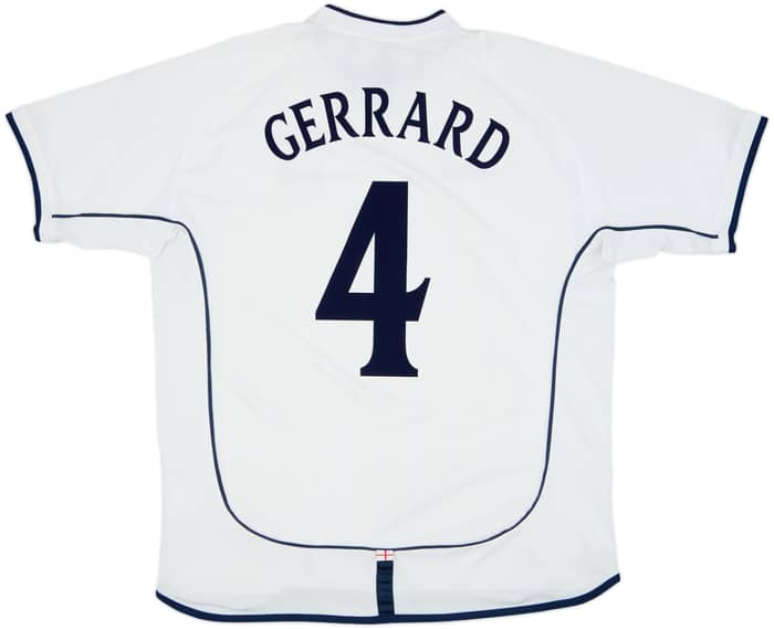 2001-03 England Home Shirt Gerrard #4 - 7/10 - (XL)