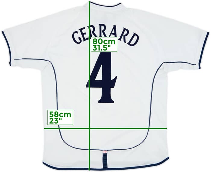 2001-03 England Home Shirt Gerrard #4 - 7/10 - (XL)