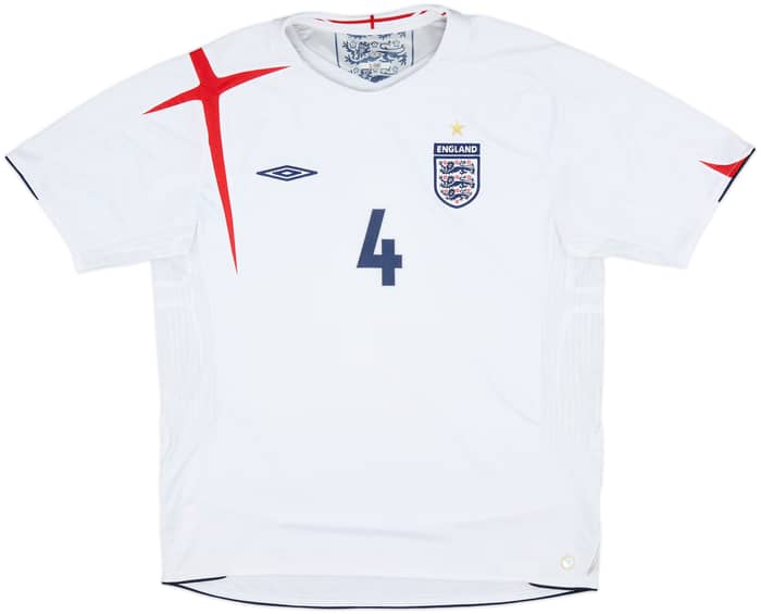 2005-07 England Home Shirt Gerrard #4 - 7/10 - (XL)