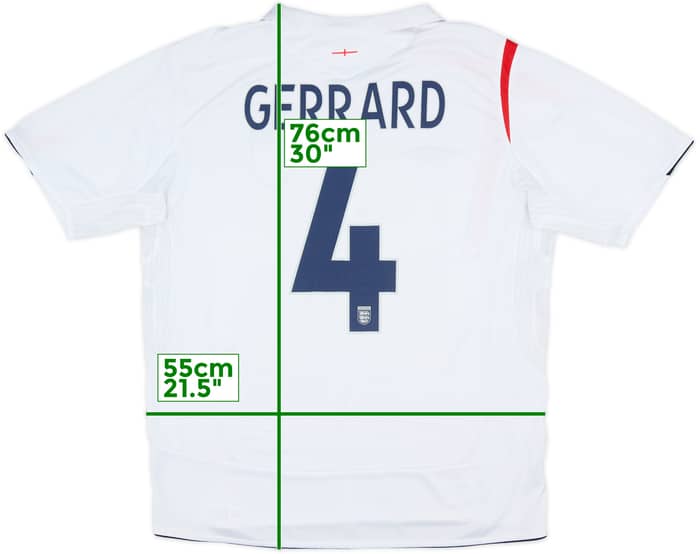 2005-07 England Home Shirt Gerrard #4 - 7/10 - (XL)