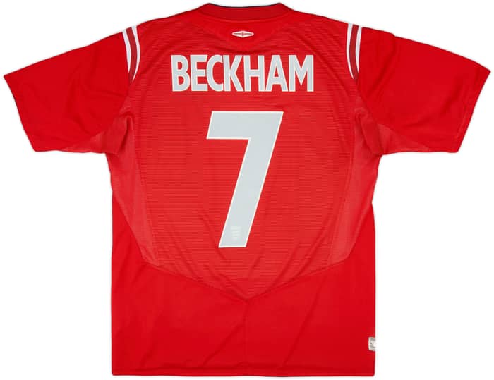 2004-06 England Away Shirt Beckham #7 - 7/10 - (M)