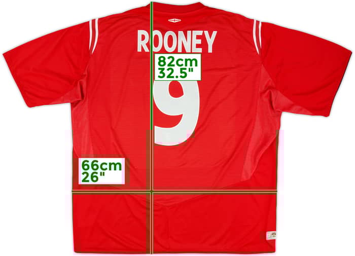 2004-06 England Away Shirt Rooney #9 - 9/10 - (3XL)