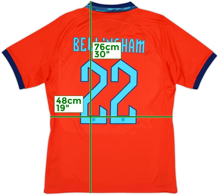 2022-23 England Away Shirt Bellingham #22 - 8/10 - (M)