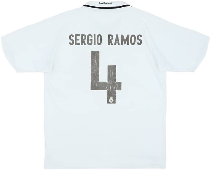 2008-09 Real Madrid Home Shirt Sergio Ramos #4 - 4/10 - (XL.Boys)