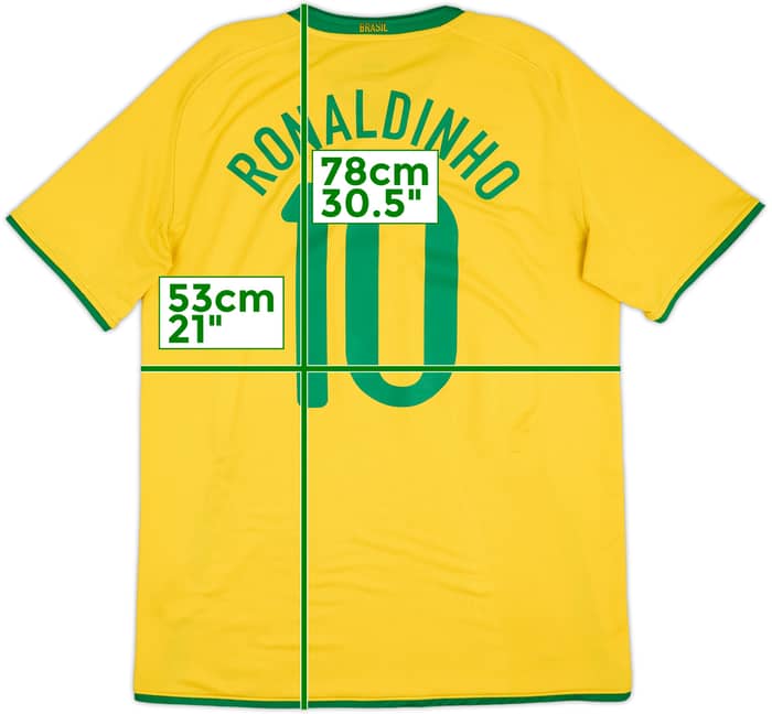 2008-10 Brazil Home Shirt Ronaldinho #10 - 7/10 - (L)