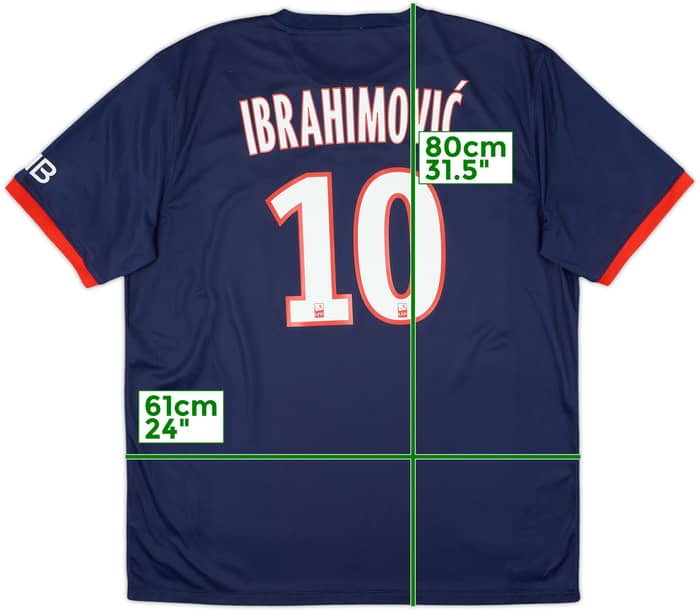 2013-14 Paris Saint-Germain Home Shirt Ibrahimovic #10 - 8/10 - (XL)