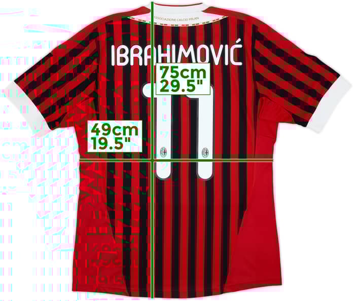 2011-12 AC Milan Home Shirt Ibrahimovic #11 - 6/10 - (M)