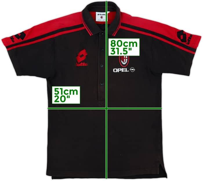 1995-96 AC Milan Lotto Polo Shirt - 6/10 - (M)
