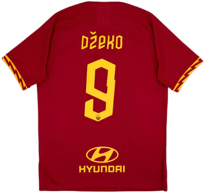 2019-20 Roma Authentic Home Shirt Dzeko #9 - 10/10 - (L)