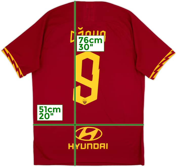 2019-20 Roma Authentic Home Shirt Dzeko #9 - 10/10 - (L)