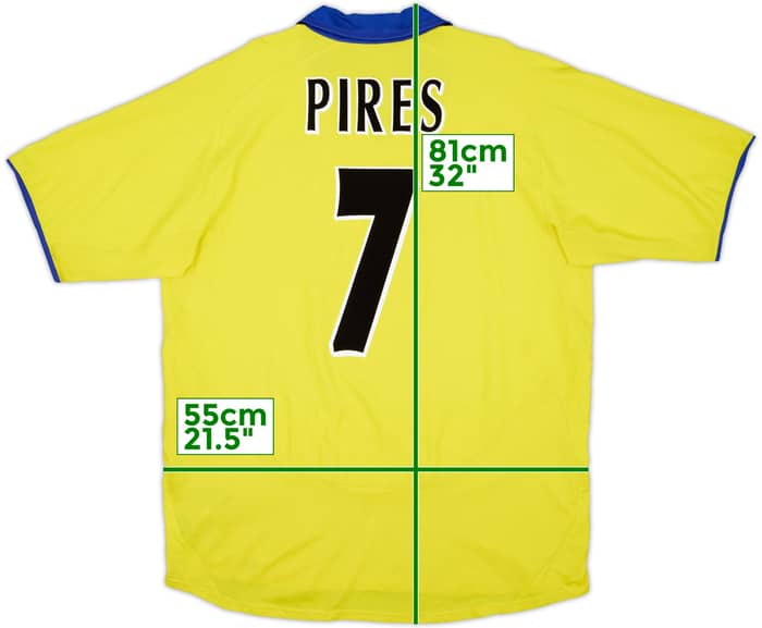 2003-05 Arsenal Away Shirt Pires #7 - 7/10 - (L)