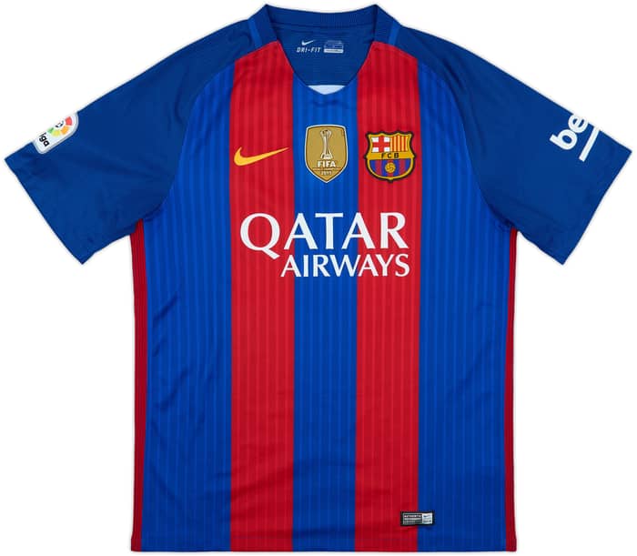2016-17 Barcelona Home Shirt Suarez #9 - 6/10 - (M)