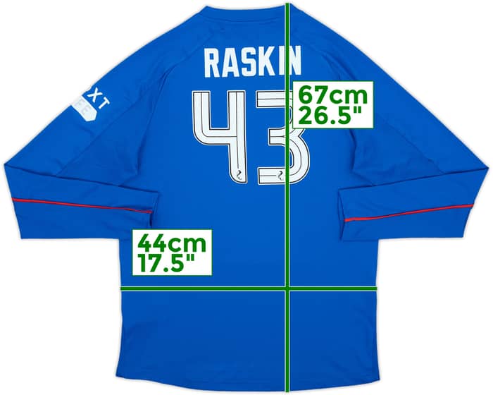 2024-25 Rangers Home L/S Shirt Raskin #43 - 10/10 - (XL.Boys)