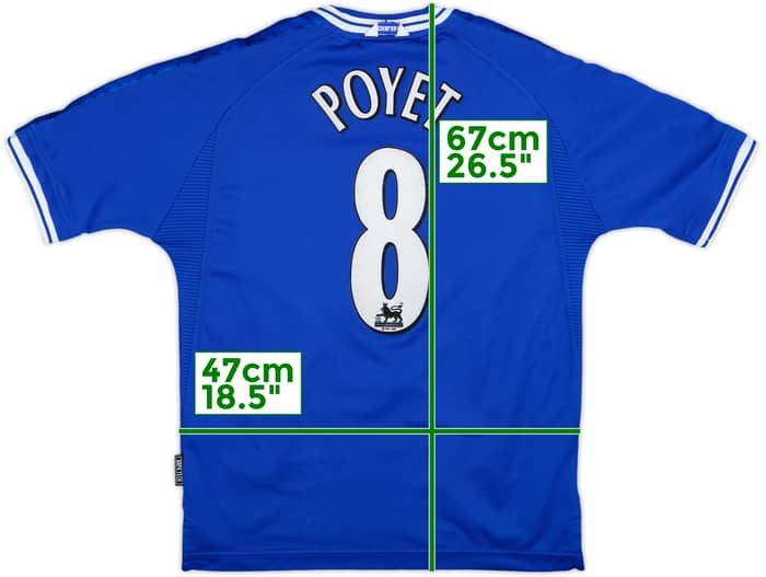 1999-01 Chelsea Home Shirt Poyet #8 - 8/10 - (Y)