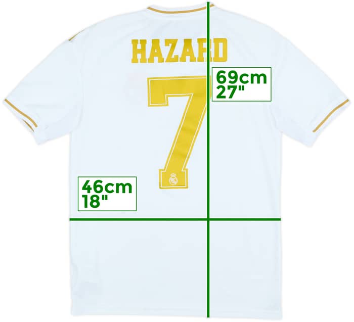 2019-20 Real Madrid Home Shirt Hazard #7 - 8/10 - (XL.Boys)