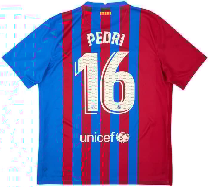 2021-22 Barcelona Home Shirt Pedri #16 - 7/10 - (L)