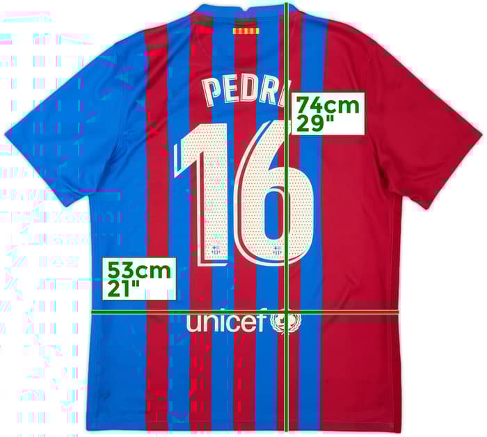 2021-22 Barcelona Home Shirt Pedri #16 - 7/10 - (L)