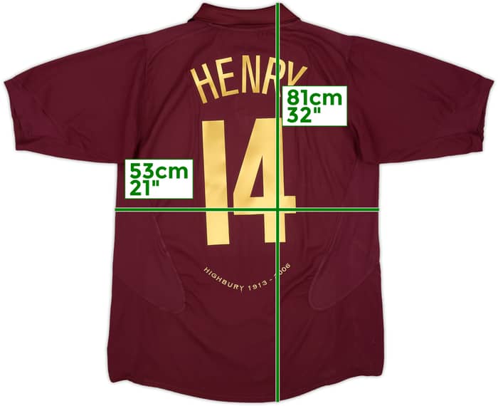 2005-06 Arsenal Home Shirt Henry #14 - 8/10 - (L)