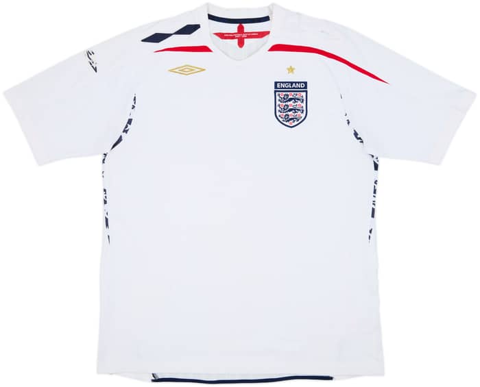 2007-09 England Home Shirt - 4/10 - (XL)