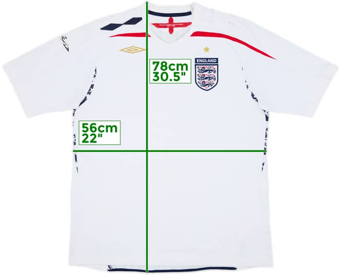 2007-09 England Home Shirt - 4/10 - (XL)