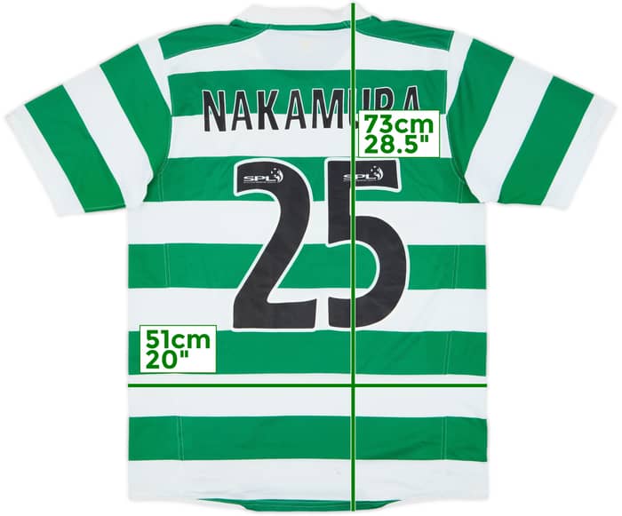 2007-08 Celtic Home Shirt Nakamura #25 - 8/10 - (M)
