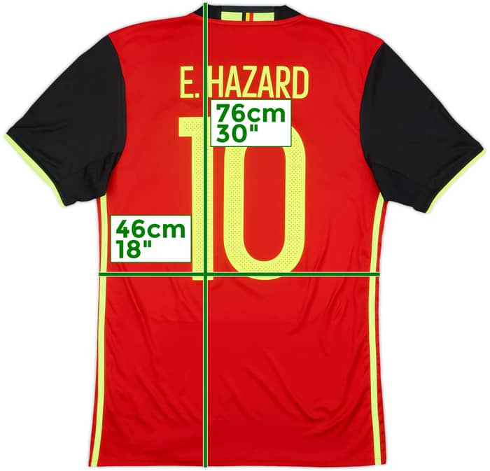 2016-17 Belgium Home Shirt E. Hazard #10 - 8/10 - (S)