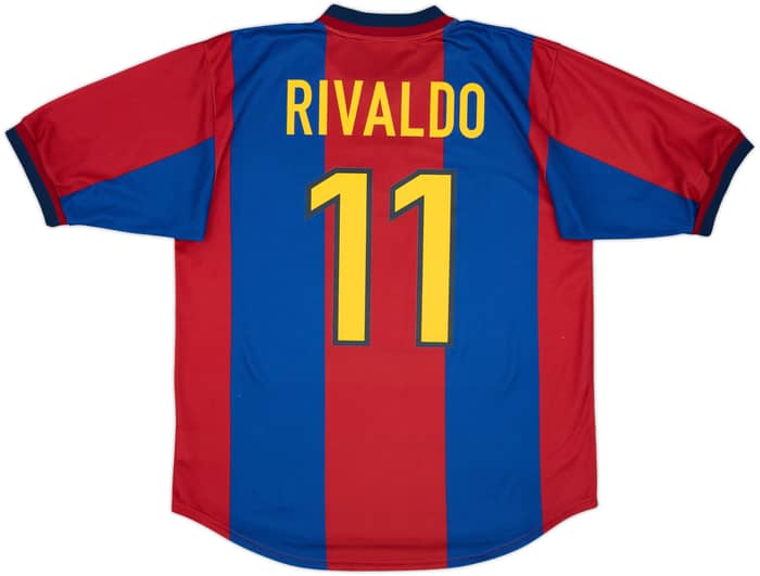1998-00 Barcelona Home Shirt Rivaldo #11 - 7/10 - (L)