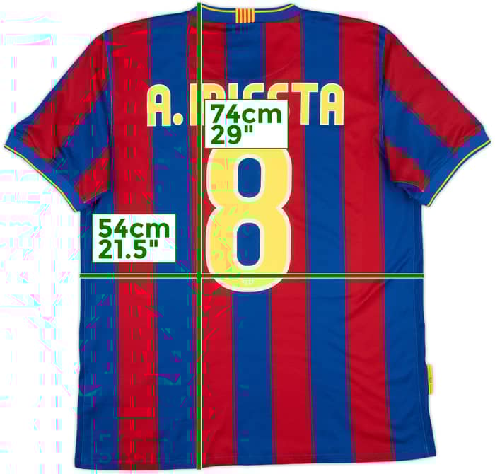 2009-10 Barcelona Home Shirt A. Iniesta #8 - 7/10 - (M)