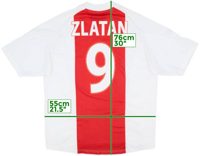 2002-04 Ajax Home Shirt Zlatan #9 - 7/10 - (L)