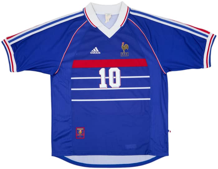 1998-00 France Home Shirt Zidane #10 - 8/10 - (L)